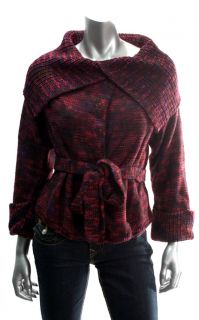 Marc by Marc Jacobs Womens Merlot Multi Belted Cardigan Sweater Sz XS