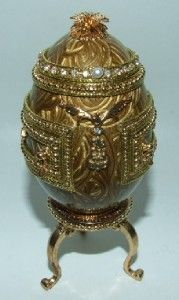 Marble Goose Egg Bejeweled Jewelry Box