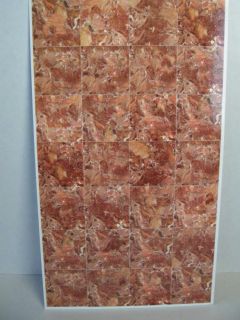 Gleaming Faux Marble Tile Flooring 34725 Rust Red