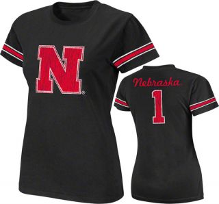 Nebraska Cornhuskers Black Womens Galaxy Jersey T Shirt