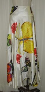  Georgette White Yellow Red Gray Silk Satin Butterfly