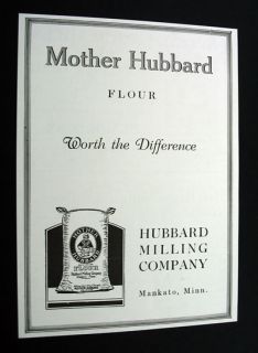 Mother Hubbard Milling Co Flour Mankato MN Print Ad