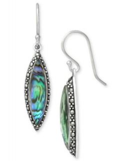 Genevieve & Grace Sterling Silver Earrings, Abalone Glass and