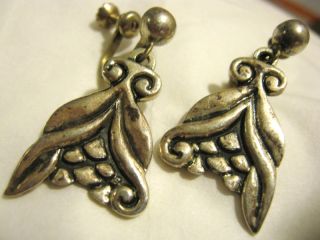 ca.1947 MARGOT DE TAXCO #5341 Silver Mexico Signed Swing Drop Earrings