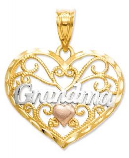 Tri Tone Charm, 14k Gold, 14k Rose Gold and Sterling Silver Grandma