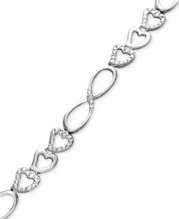 Victoria Townsend Sterling Silver Bracelet, Diamond Accent Flower Link