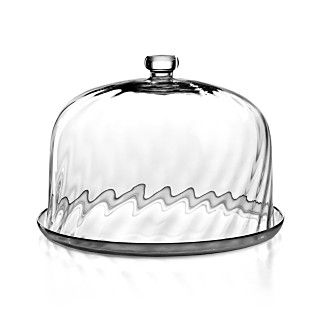 Martha Stewart Collection Serveware, Glass Cake Plate with Swirl Dome