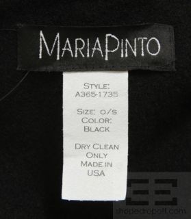 Maria Pinto Black Wool Drape Wrap Shawl Size O S