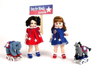 Madm Alexander Campaign Trail Maggie Wendy for President Set 2 w Toys