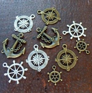 Drawer Lot Wholesale Nautical Marine Anchor SHIP Wheel Compass Antique
