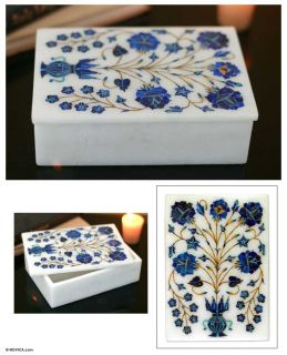 Royal Bouquet India Art Marble Inlay Jewelry Box