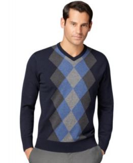 Club Room Sweater, V Neck Argyle Sweater   Mens Sweaters