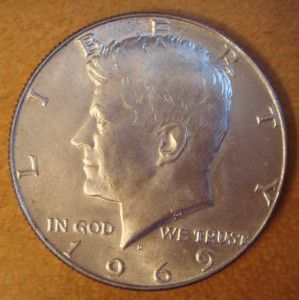 1969 Kennedy D Half Dollar Denver Mint