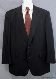 Brooks Brothers Mens Navy Blue Pinstripe Suit Coat Blazer Sz 48 L