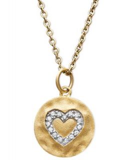 Studio Silver 18k Gold over Sterling Silver Necklace, Crystal Heart