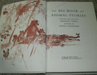 Vintage The Big Book of Animal Stories Illustrated Austria 1961