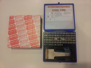 Pryor 1/8 Interchangable Steel Type Stamp Set Size 3 w/Small & Large