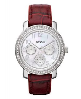 Fossil Watch, Womens Red Croc Embossed Leather Strap 38mm ES2981