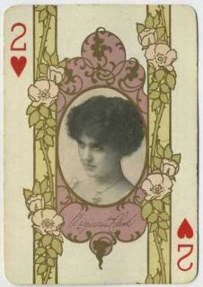 Marguerite Clark Vintage 1908 RARE Single Playing Card Stage Actress