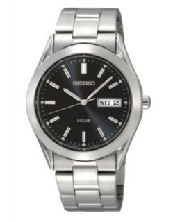 Seiko Watch, Mens Solar Stainless Steel Expansion Bracelet 38mm