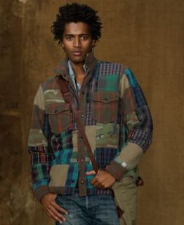 Denim & Supply Ralph Lauren Shirt, Chambray Patchwork Shirt   Mens