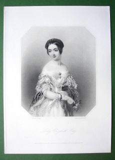 Queen Victoria Court Beauty Lady Elizabeth Hay Superb Antique Print