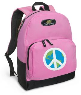 Peace Sign Backpack Cute Peace Sign Earth Pink Backpack