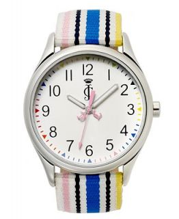 Juicy Couture Watch, Womens Darby Rainbow Stripe Grosgrain Fabric