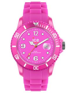 Ice Watch Watch, Womens Ice Flashy Neon Pink Silicone Strap 43mm