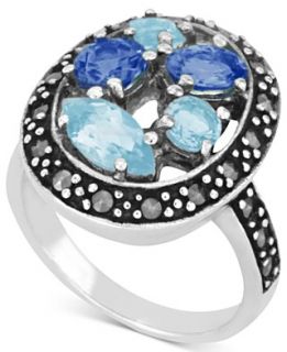 Genevieve & Grace Sterling Silver Ring, Marcasite and Light and Dark