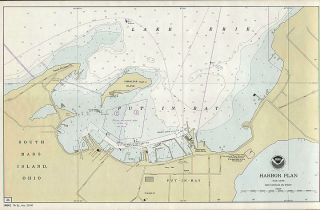 in Bay Ohio Authentic Vintage Marine Chart Lake Erie 11x17 Map