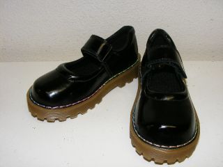 New Dr Doc Martens Black Patent Leather Mary Jane Shoes Girls Youth 9