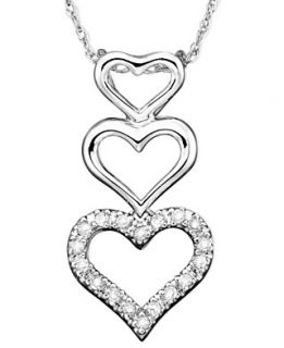 Diamond Necklace, 14k White Gold Diamond Accent Heart Necklace