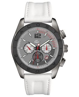 Lacoste Watch, Mens Chronograph Panama White Rubber Coated Leather