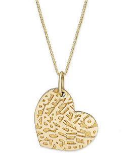 14k Gold Necklace, Inspirational Heart Pendant   Necklaces   Jewelry