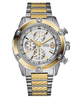 GUESS Watch, Mens Chronograph Two Tone Bracelet 46mm U18507G1   All