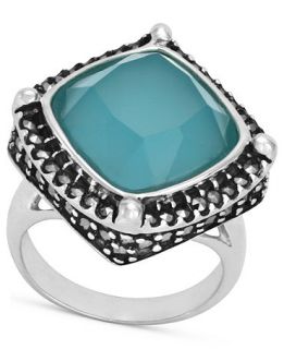 Genevieve & Grace Sterling Silver Ring, Blue Glass (5 3/4 ct. t.w