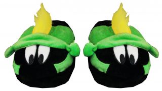 Marvin The Martian Looney Tunes Face Cartoon Adult Mens Slippers
