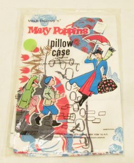 Walt Disneys Mary Poppins 1968 Pillow Case Mint SEALED Unused Store