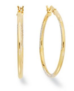 Giani Bernini 24k Gold Over Sterling Silver Earrings, 40mm Diamond Cut