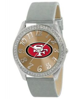 Game Time Watch, Womens San Francisco 49ers Silver Leather Strap 40mm