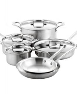 All Clad BD5 Cookware, 10 Piece Set Brushed Stainless Steel
