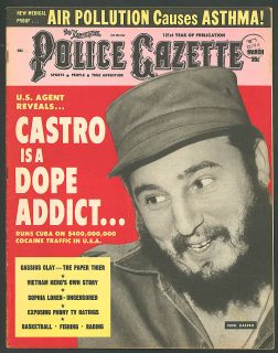 POLICE GAZETTE Fidel Castro Sophia Loren Cassius Clay Jerry West ++ 3