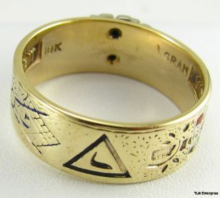 Scottish Rite Masonic Symbol Band 10K Gold Masons Ring Shriners 32nd