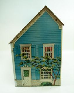 Vtg 29 Wide 20 Tall Doll House Masonite Printed Paper Construction