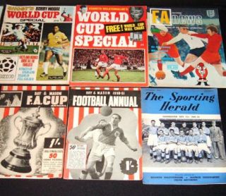 Mixed Lot Vintage Football MEMORABILIA1949 Onwards Programmes Books