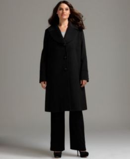 Jones New York Plus Size Coat, Classic Wool Blend Walker