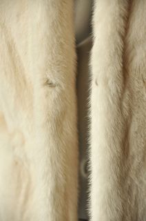 Ambiance Vintage White Ivory Mink Fur Coat Jacket M