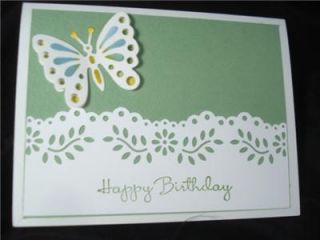 Birthday Card Stampin Up Martha Stewart Spellbinders Butterfly Green
