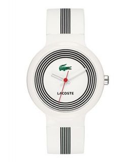 Lacoste Watch, Goa White and Black Pinstripe Silicone Strap 2010570